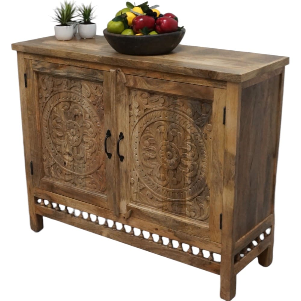 Hand-crafted Natural Mango Wood Sideboard image 3