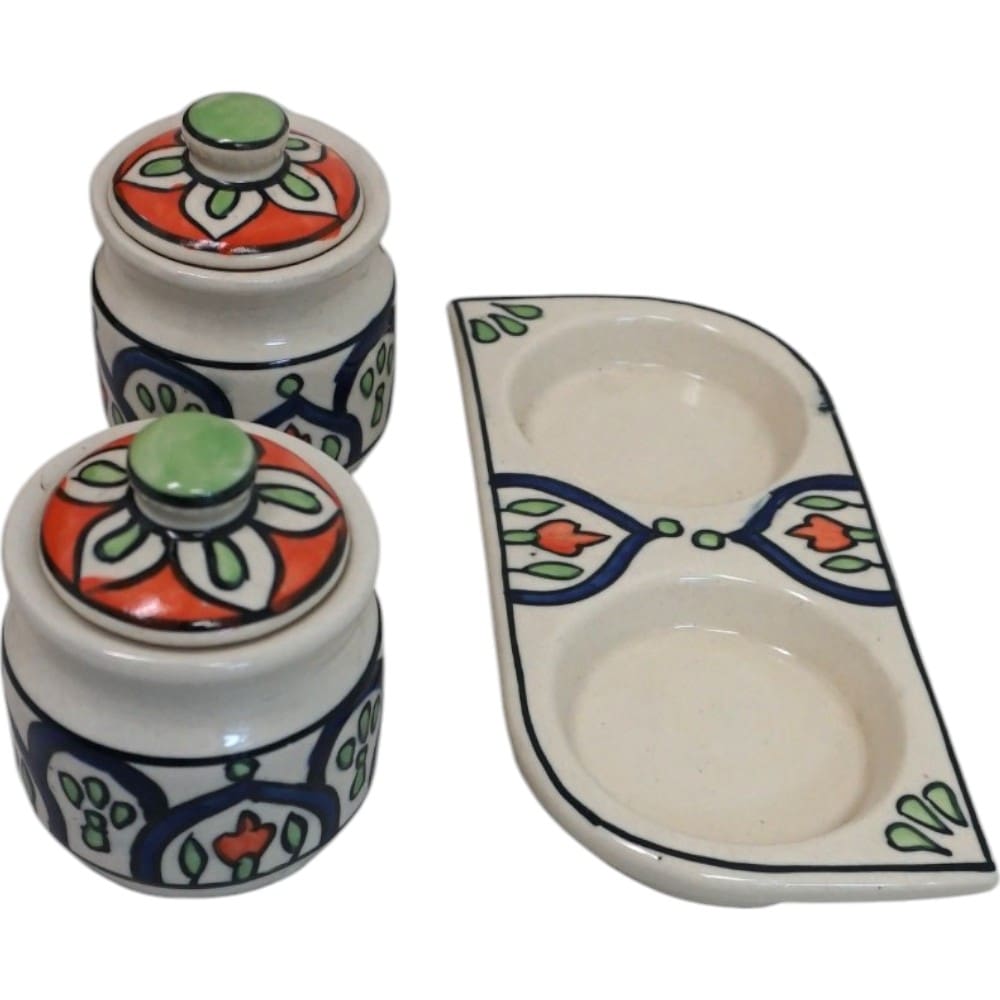 Set of Two Ceramic Pots with a Matching Tray image 14