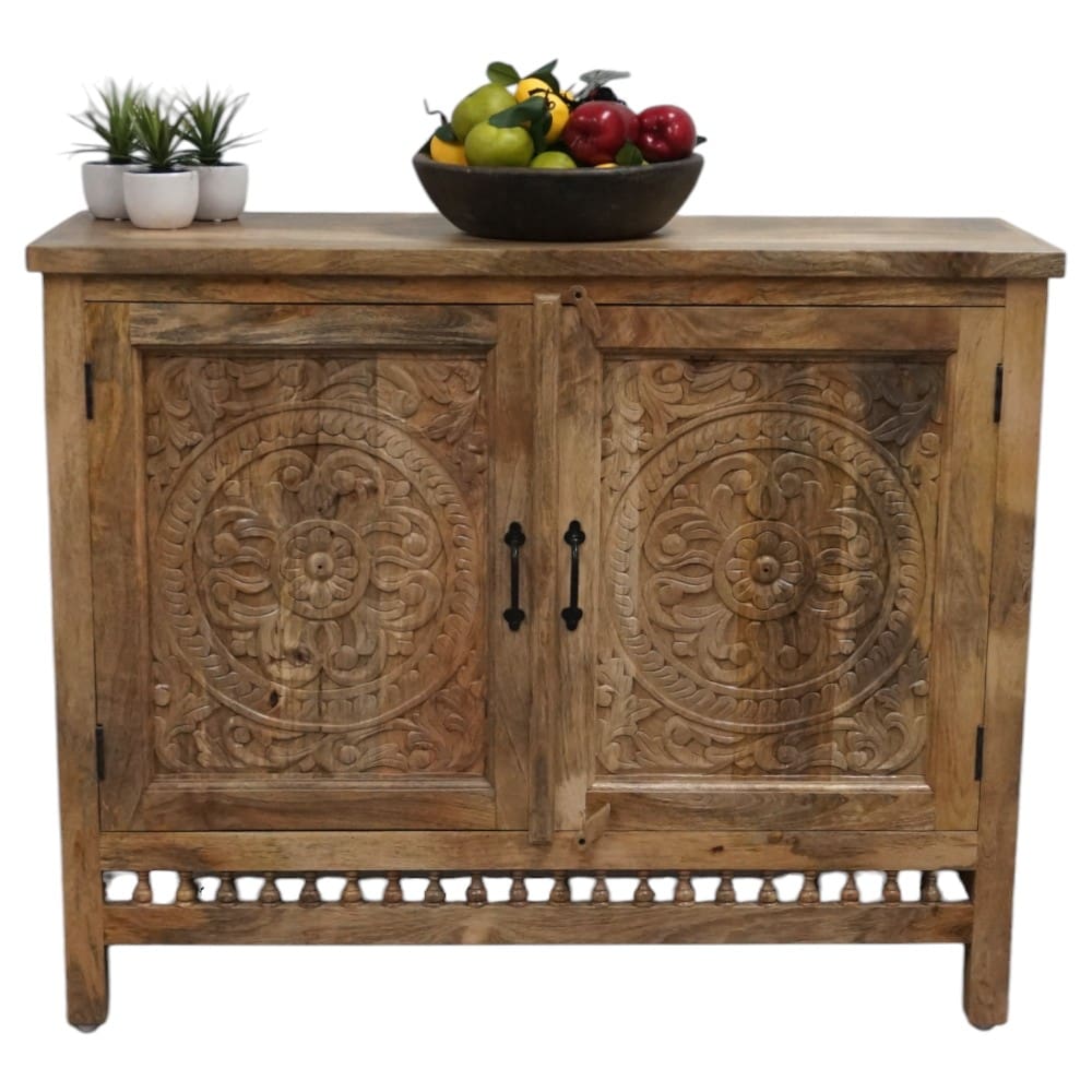 Hand-crafted Natural Mango Wood Sideboard image 1