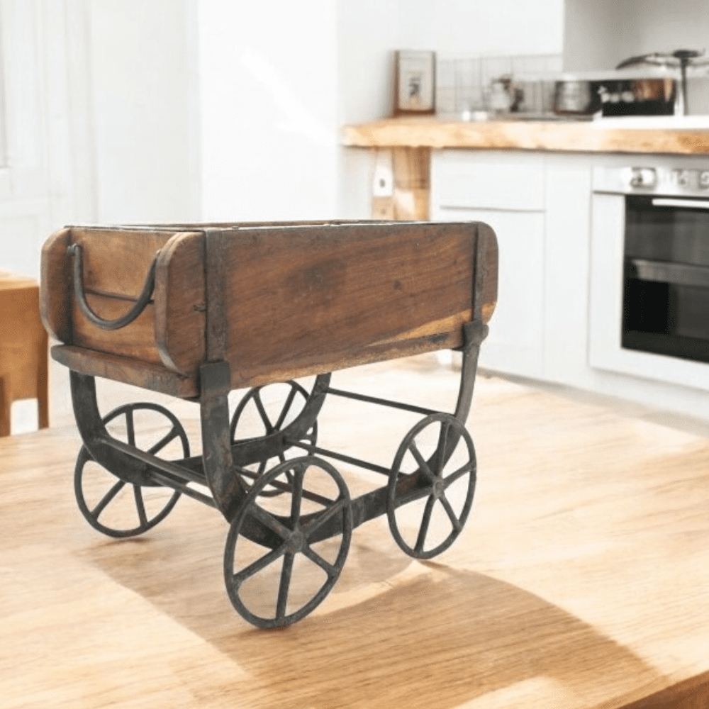 Vintage Brick Mold Wood Trolley image 3
