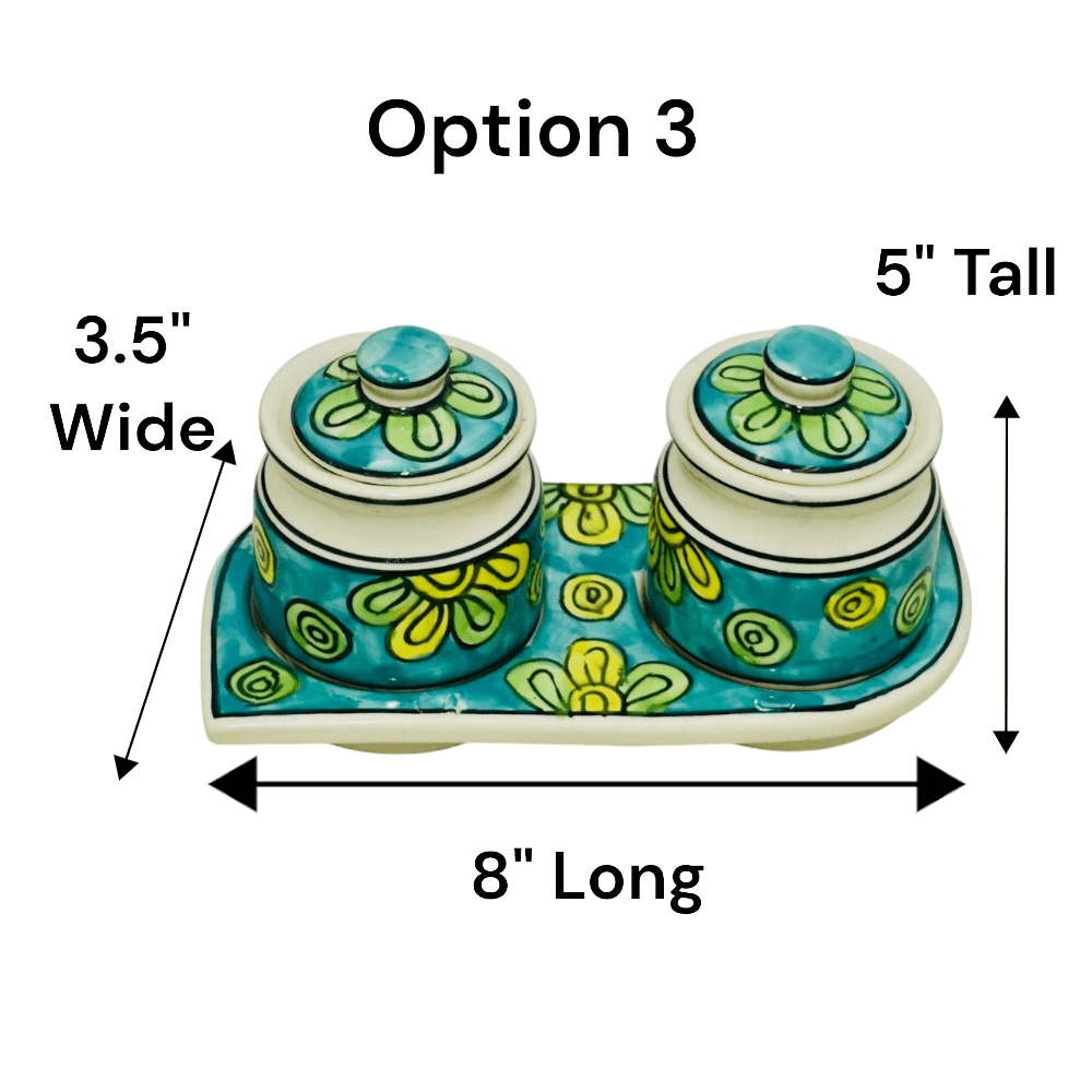 Set of Two Ceramic Pots with a Matching Tray image 11