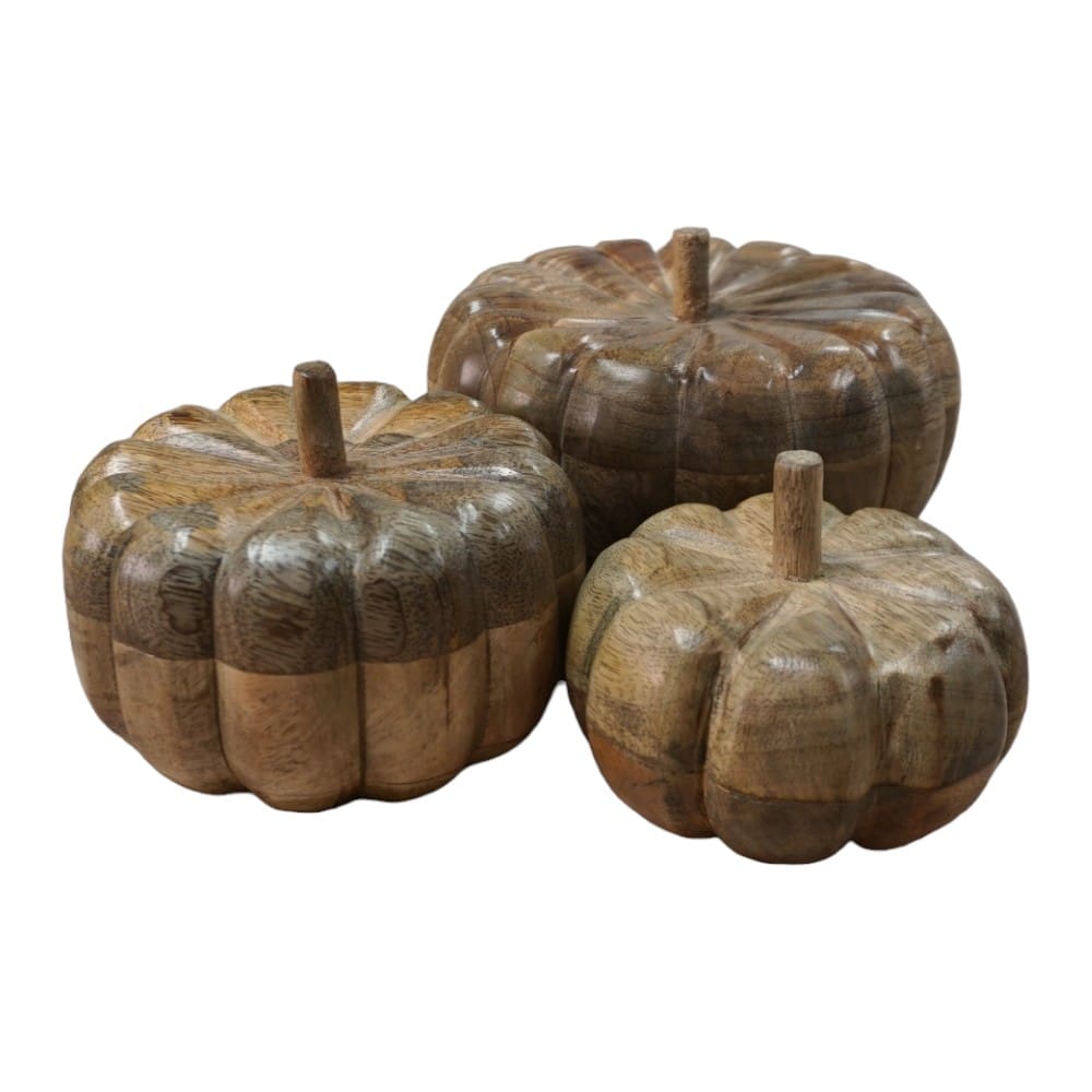 Hand-crafted Fall Pumpkins Natural Wood image 8