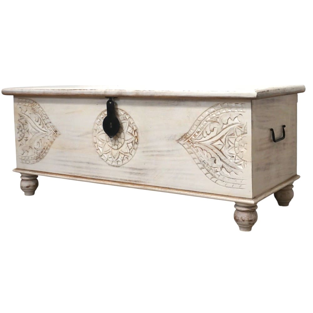 White Trunk Hand-carved Unique Storage Solution image 2