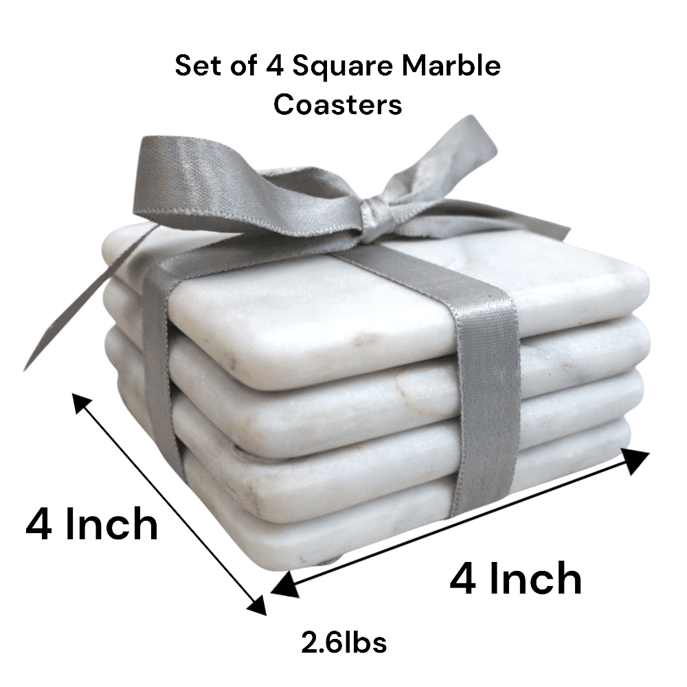 Set of 4 Square Marble Coasters image 7