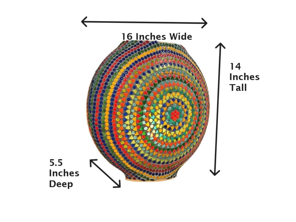 Multicolor Round Mosaic Glass Lamp Limited Stock! image 5