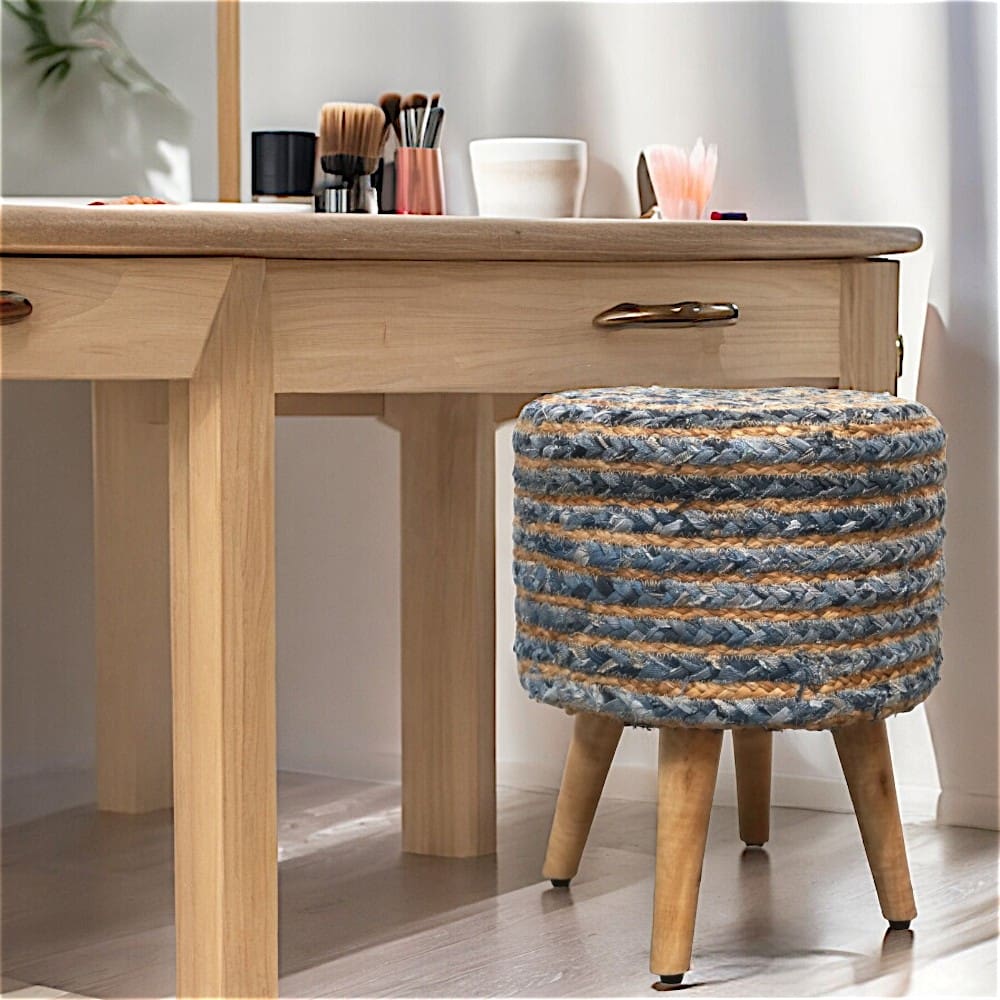 Hand-crafted Jute Stool Multiple Color Options image 8