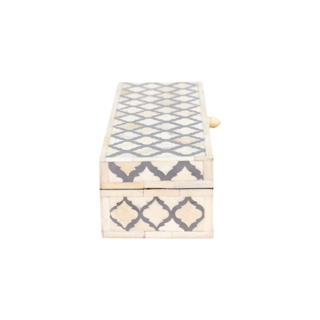 Long Rectangle Box Gray and White Inlay image 8