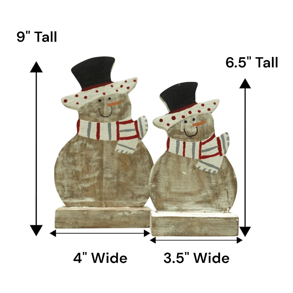 Hand-crafted Set of Two Wooden Snowmen BUY 1 GET 1 FREE image 9