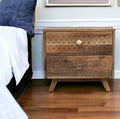 Unique Nightstand Side Table with Drawers image 0