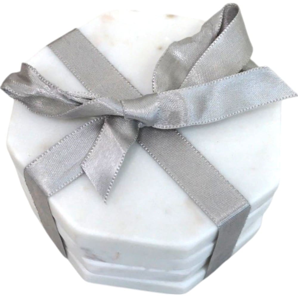 Set of 4 Octagonal Marble Drink Coasters image 7