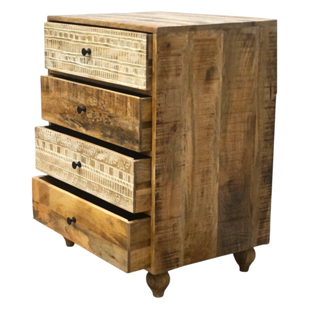 Rustic 4-Drawer Dresser Hand-carved image 6