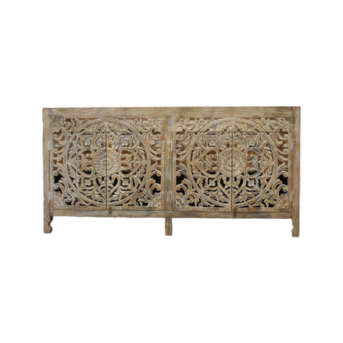 Natural Wood Double Vanity Gorgeous Hand-carved Detail image 1