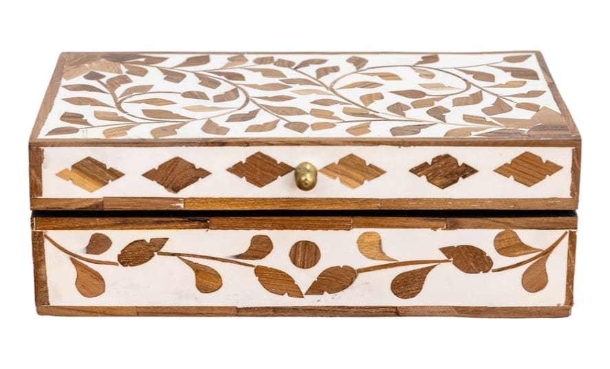 Rectangular Teak Inlay Box image 1