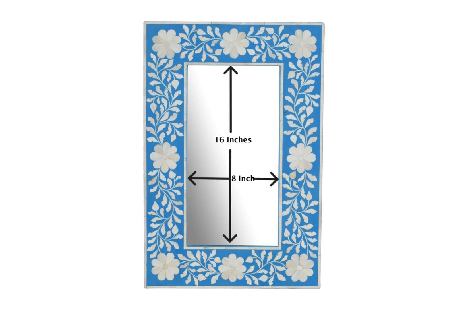 Blue and White Inlay Mirror Hand-Crafted image 6