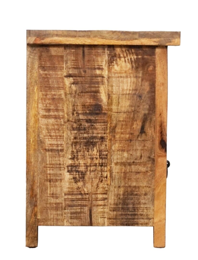 Natural Wood TV Stand with 3 Drawers Hand-crafted image 5