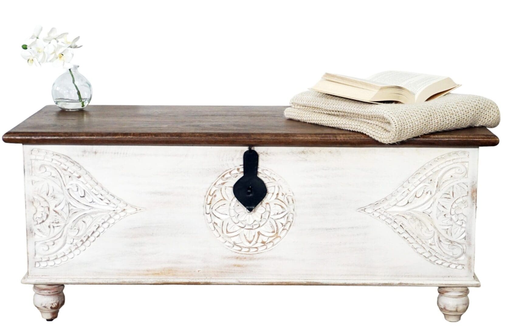 White Trunk Hand-carved Unique Storage Solution image 1