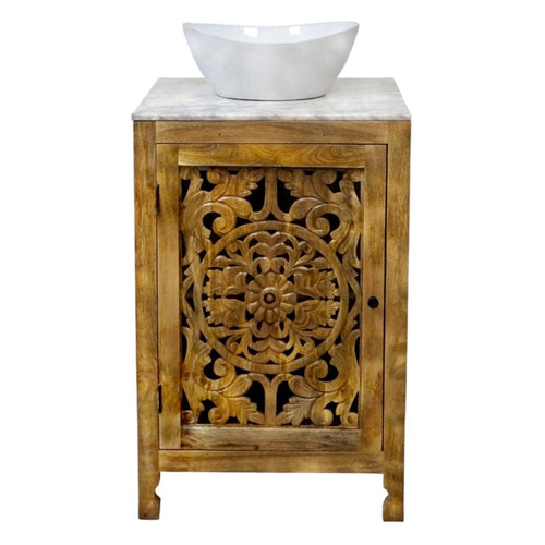 Hand-carved 24" Vanity Stunning Natural Wood image 1