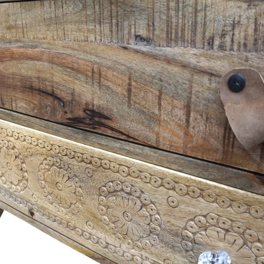 Hand-crafted 4-Drawer Dresser with Hand-Carved Drawers image 7