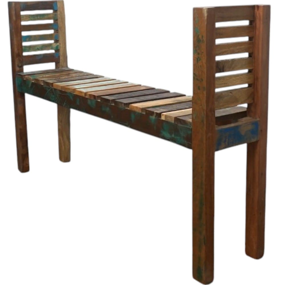 Hand-Crafted Backless Reclaimed Wood Bench image 8
