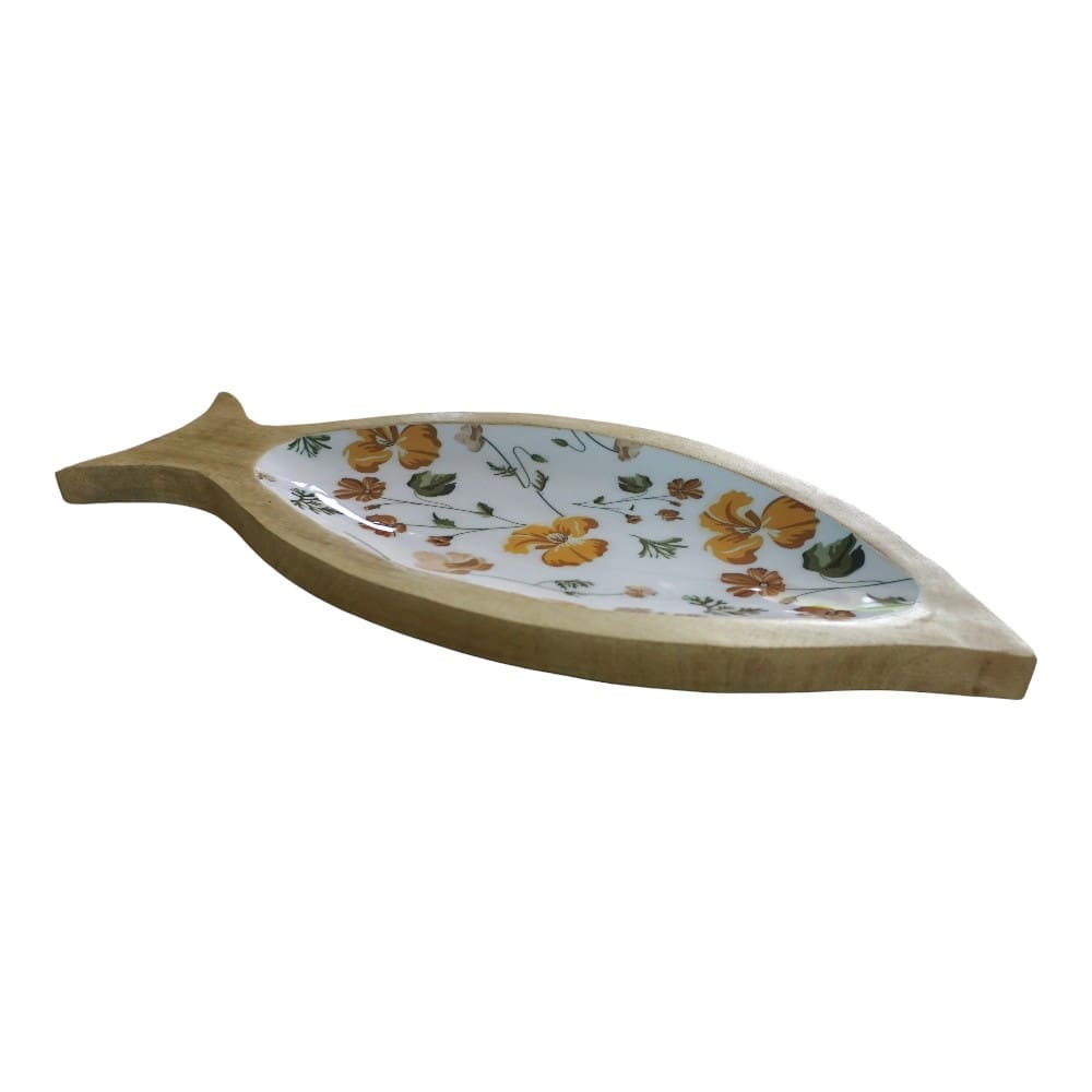 Hand-crafted Fish Dish Solid Wood with Charming Fall Enamel image 4