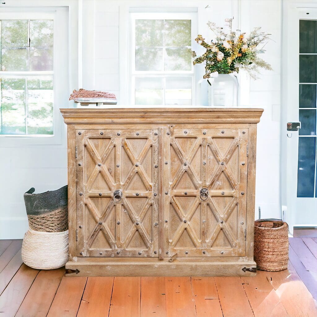 Solid Mango Wood Sideboard Versatile Storage image 0