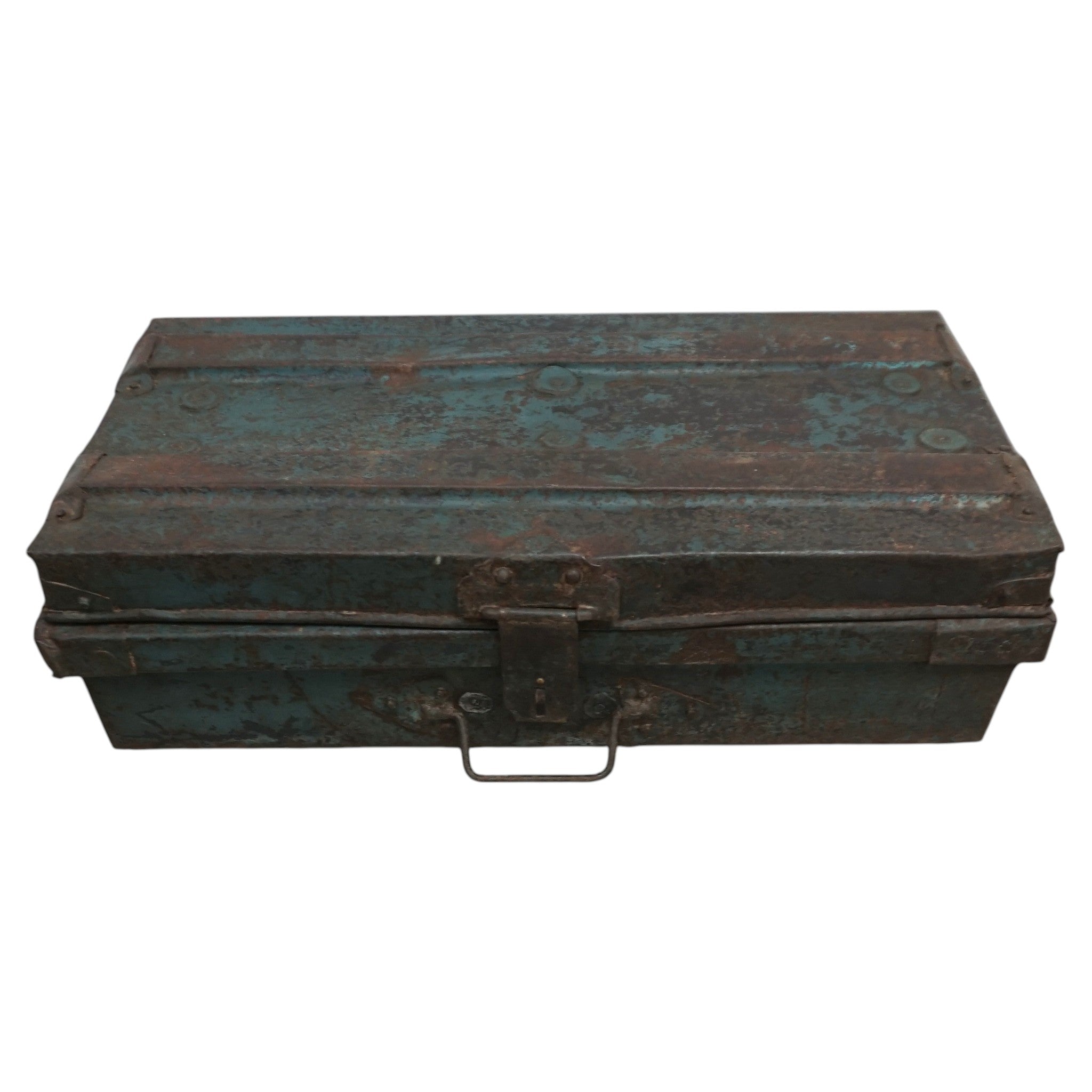 Vintage Metal Travel Trunk | Rustic Storage | Unique Gift Idea
