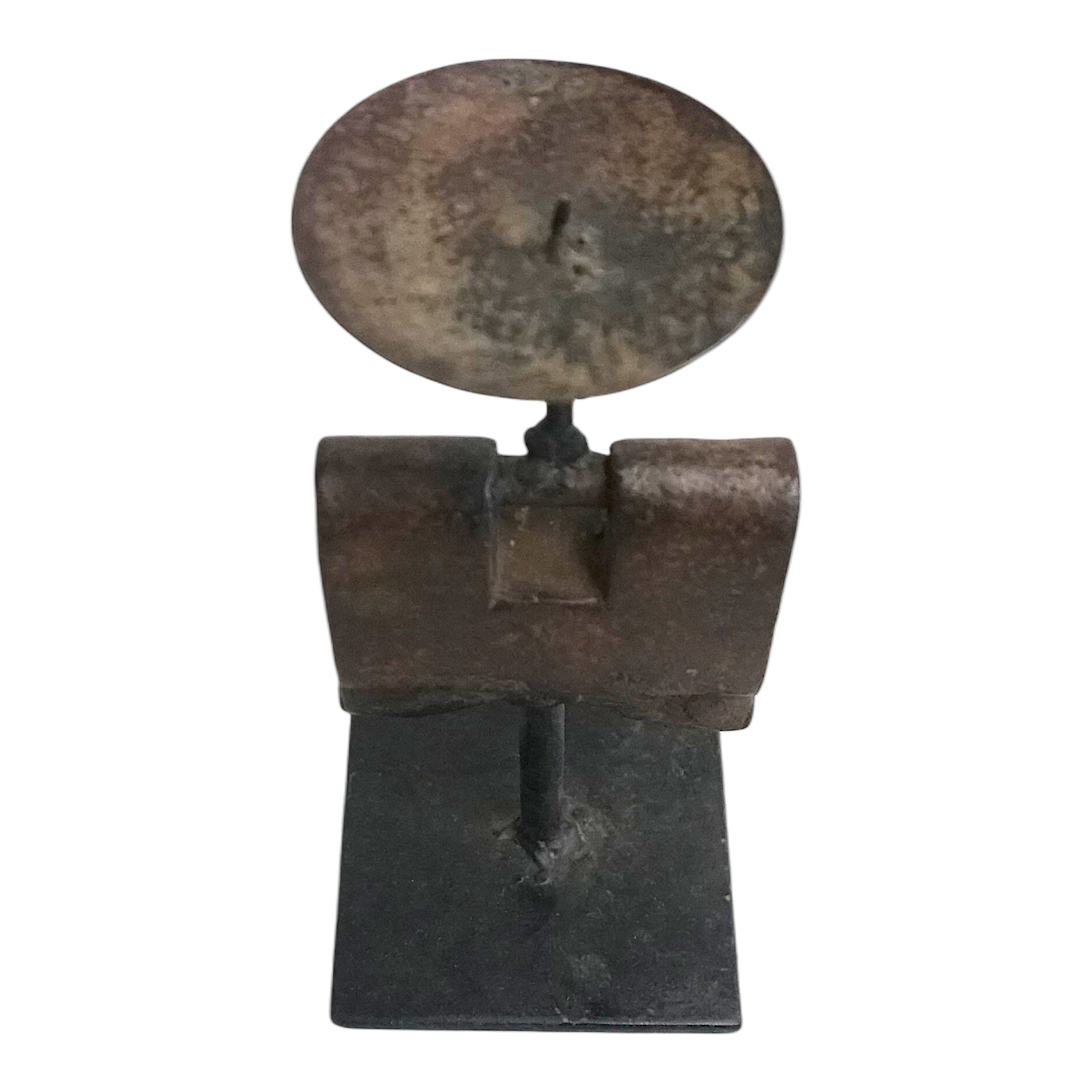 Reclaimed Vintage Lock Candlesticks | Rustic Metal Stand & Aged Patina