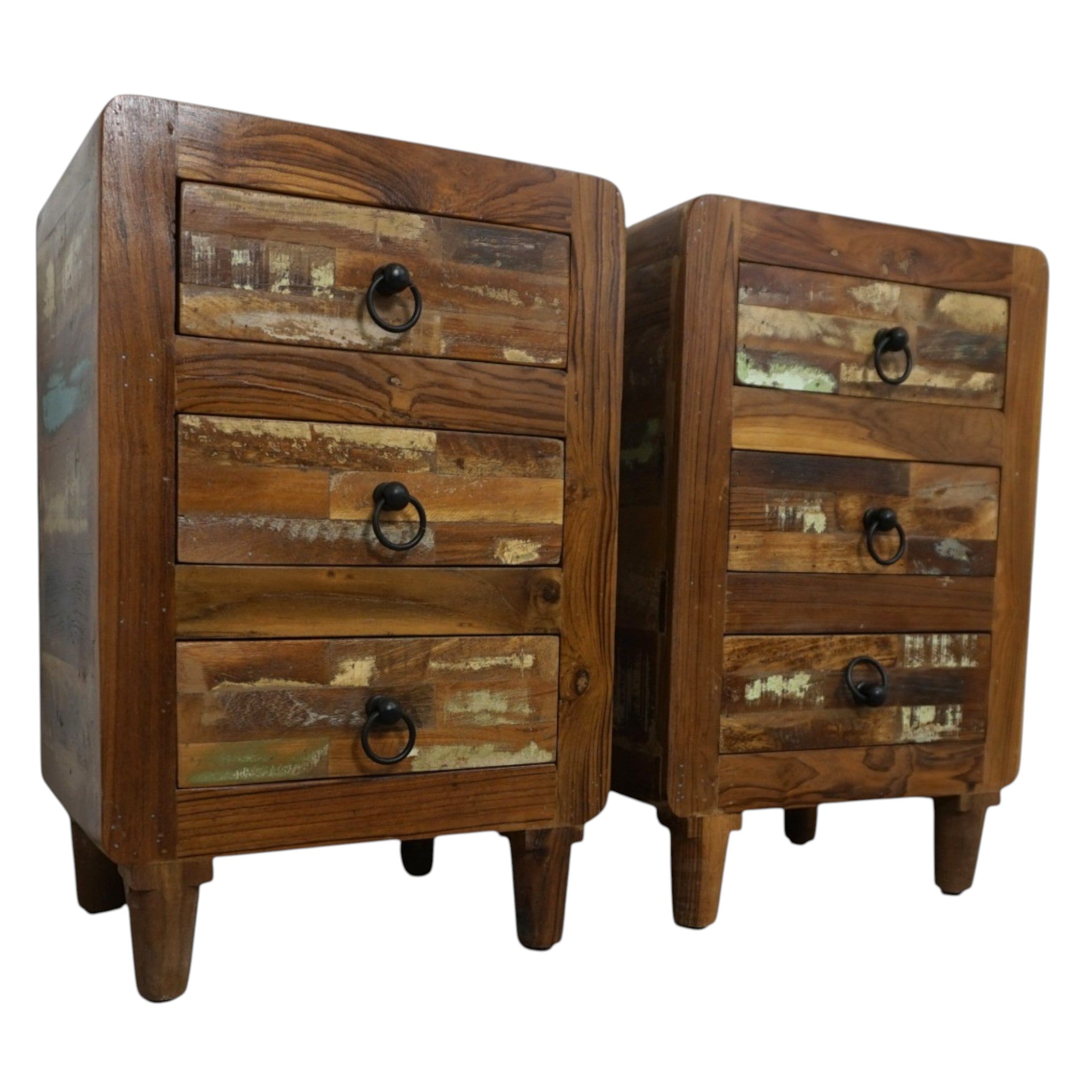 Handcrafted Reclaimed Wood Nightstands | Matched Pair | Rustic & Sustainable Bedside Tables