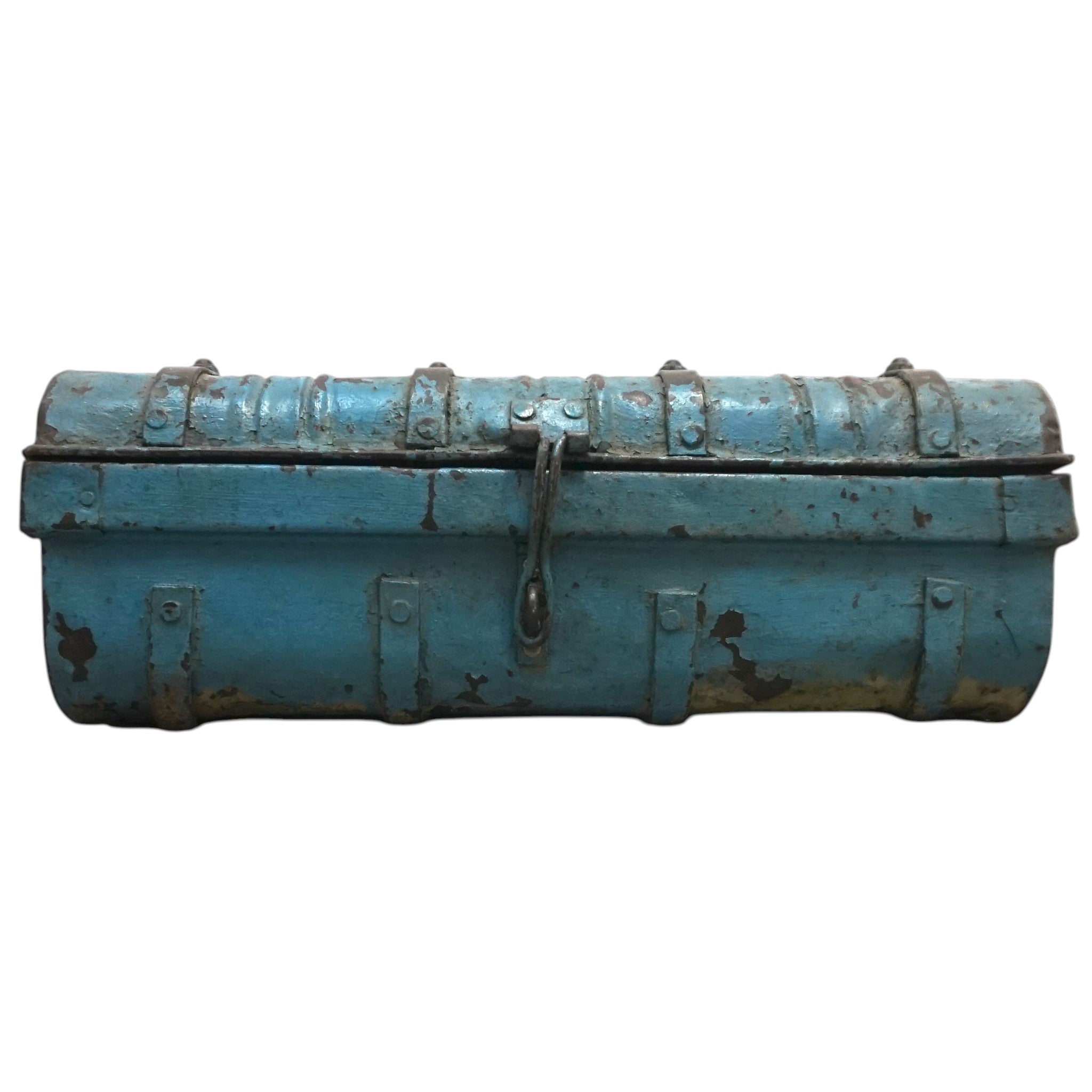 Vintage Metal Travel Trunk | Rustic Storage | Unique Gift