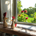 Hand-crafted Set of Two Wooden Chickens image 0