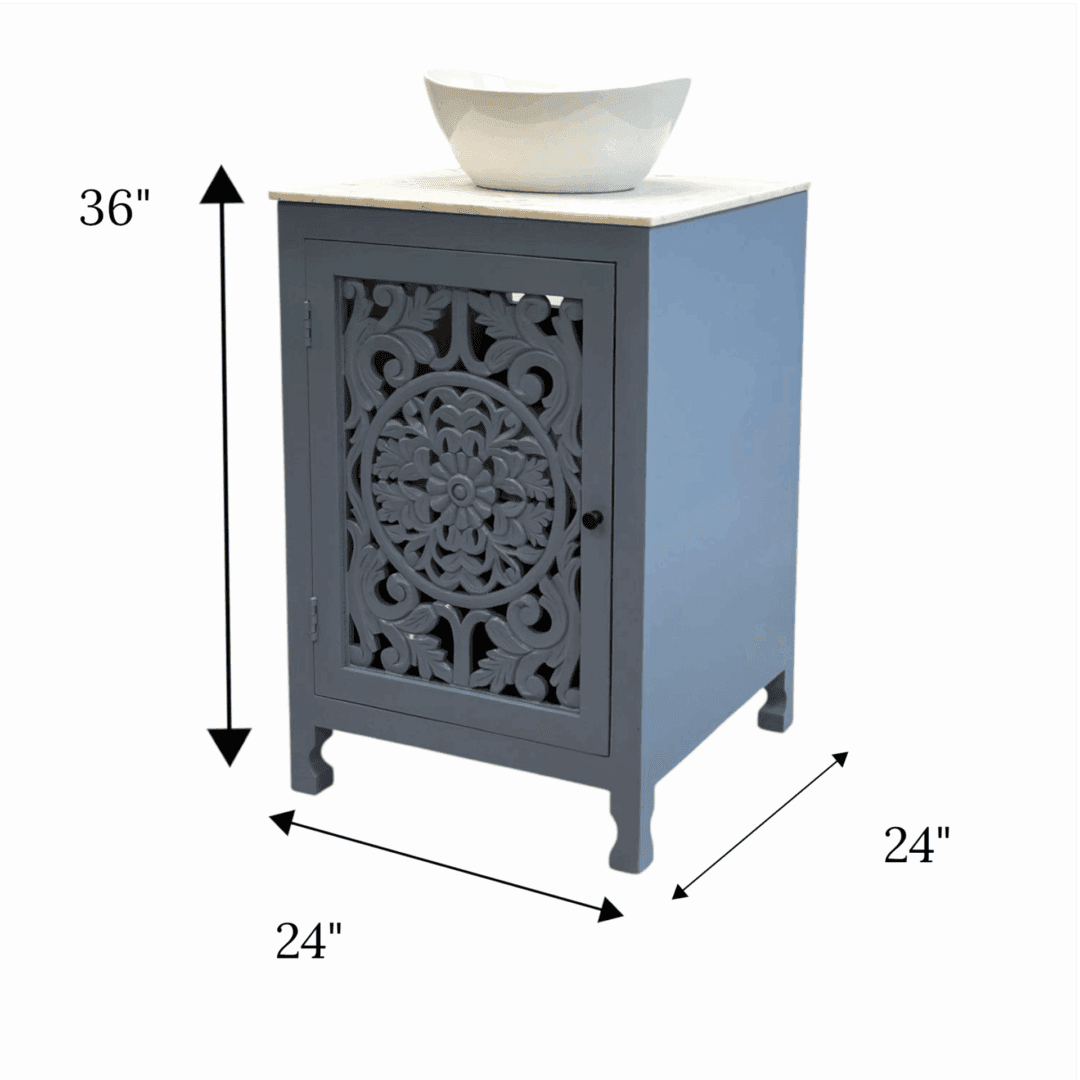 Hand-crafted 24" Solid Wood Vanity in Blue image 5