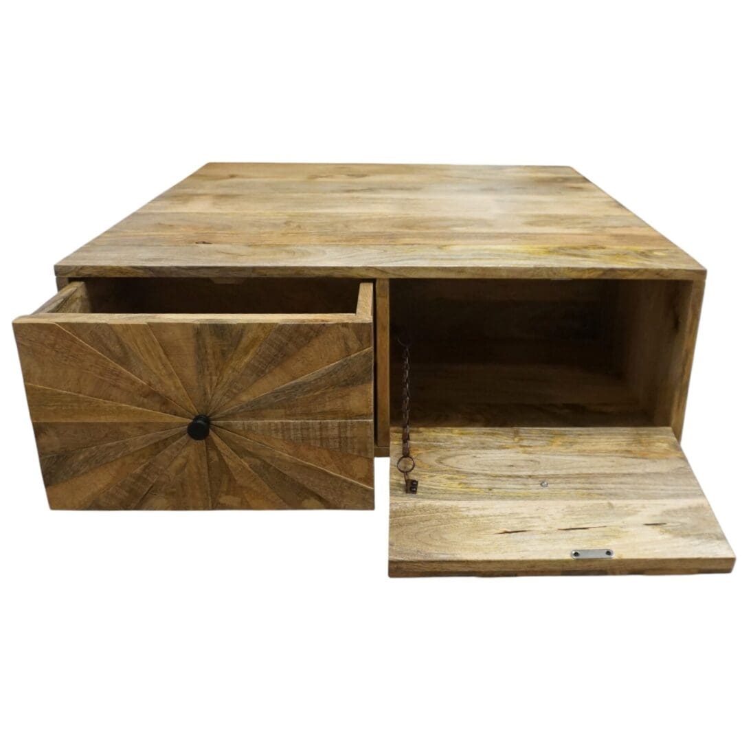 Sunburst Coffee Table with Hidden Storage image 7
