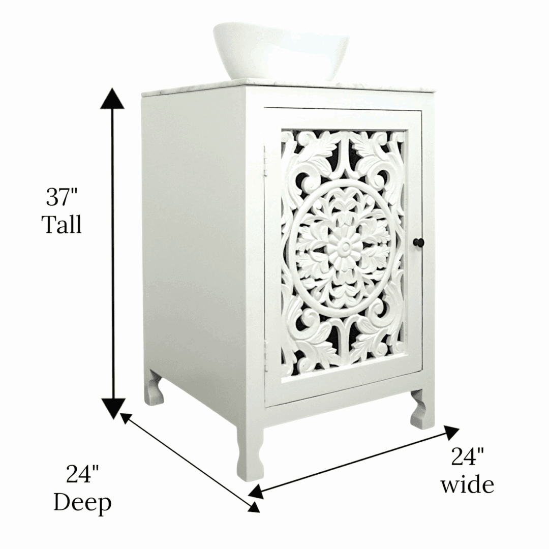 Hand-crafted White 24" Solid Wood Vanity image 5