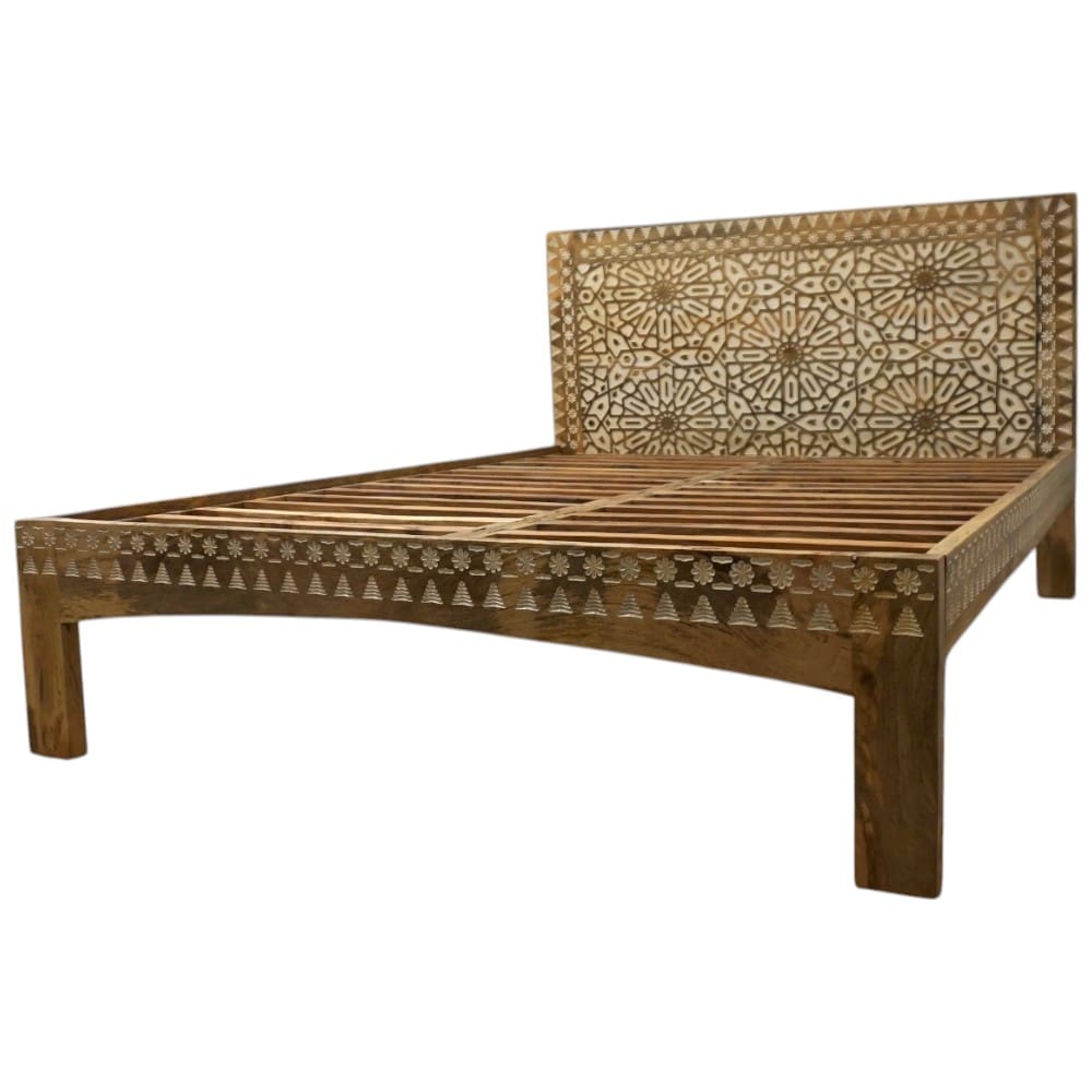 Hand-Carved Queen Bedframe image 3
