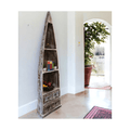 Whitewashed Boat Bookcase with Drawers Hand-crafted image 0