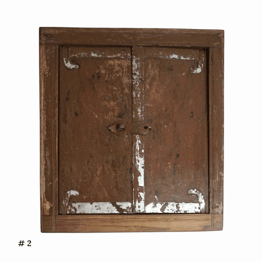 Vintage Accent Mirror Window with Shutters - 2 image 1