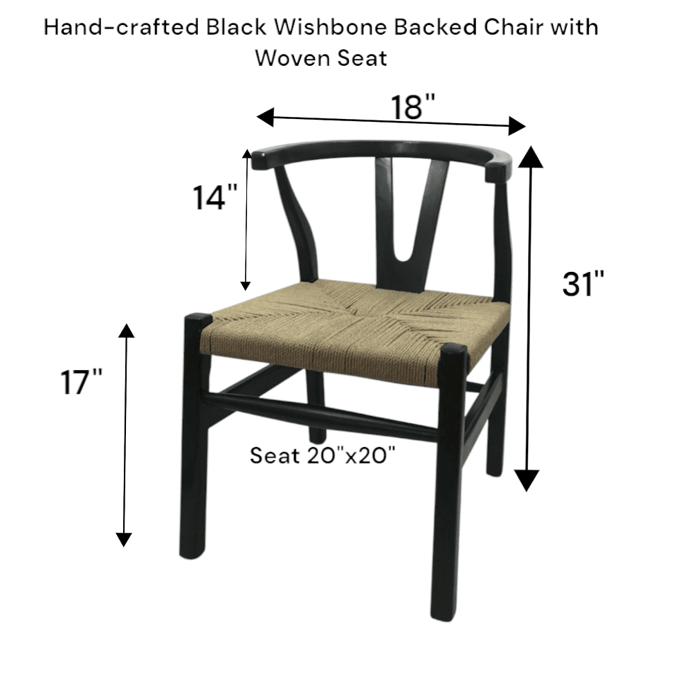 Black Wishbone Chair Hand-crafted Solid Wood image 7