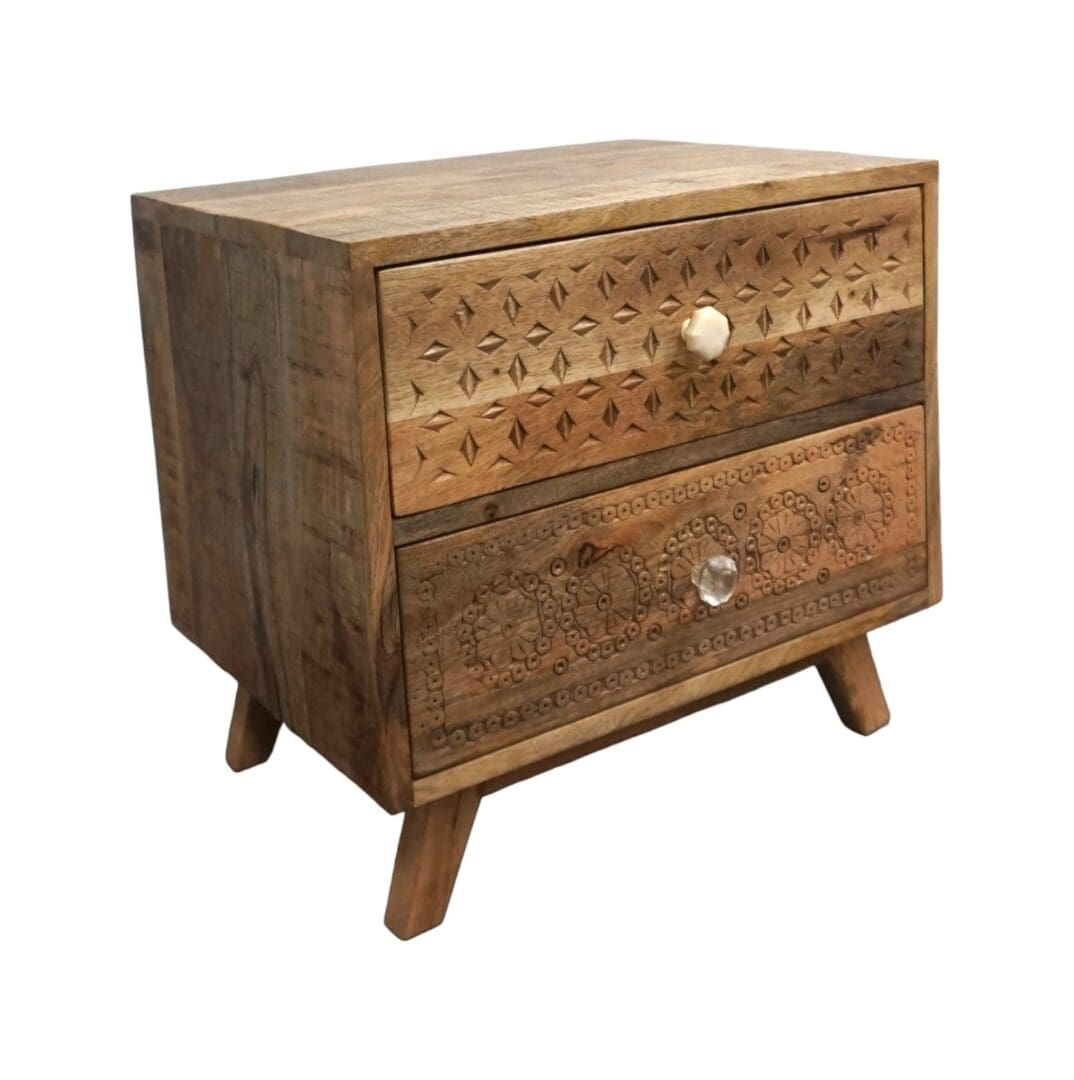 Unique Nightstand Side Table with Drawers image 3