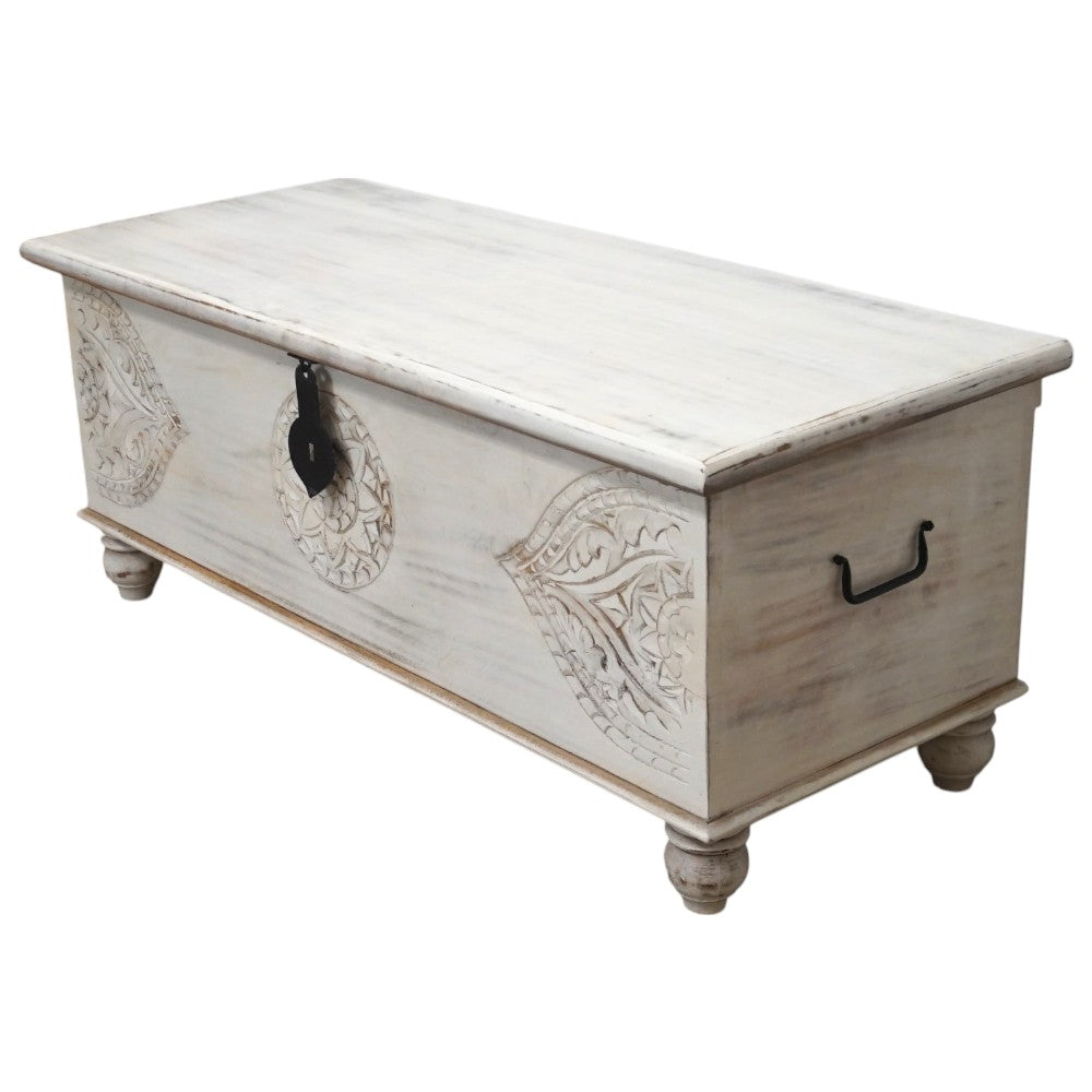 White Trunk Hand-carved Unique Storage Solution image 4