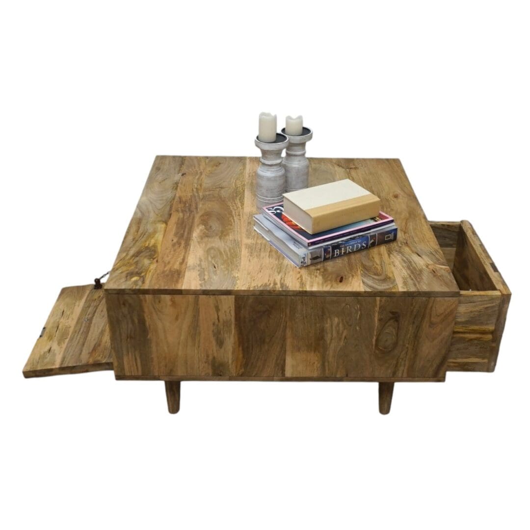 Sunburst Coffee Table with Hidden Storage image 2