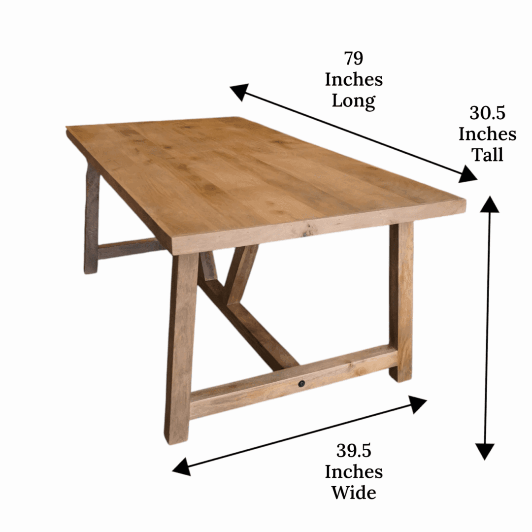 Large Dining Table Rustic Farmhouse Style Natural Wood image 7