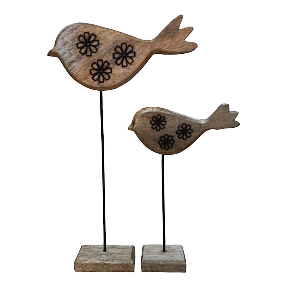 Hand-crafted Set of Two Decorative Birds image 1