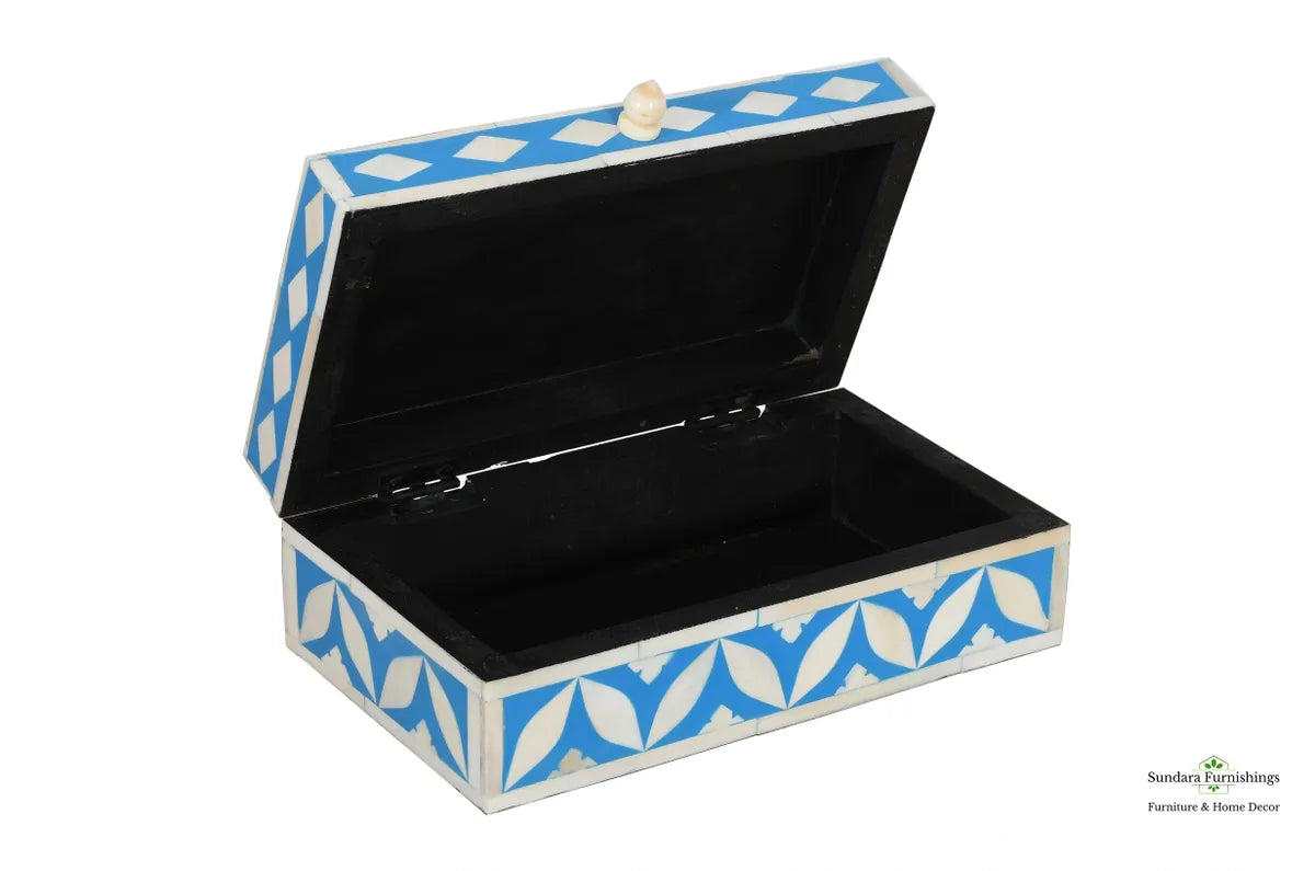 Blue and White Keepsake Box Hand-crafted image 3
