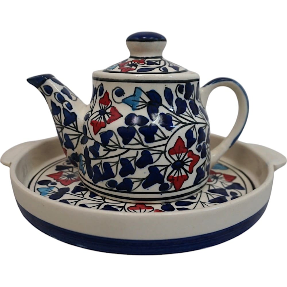 Ceramic Teapot with a Matching Tray image 1