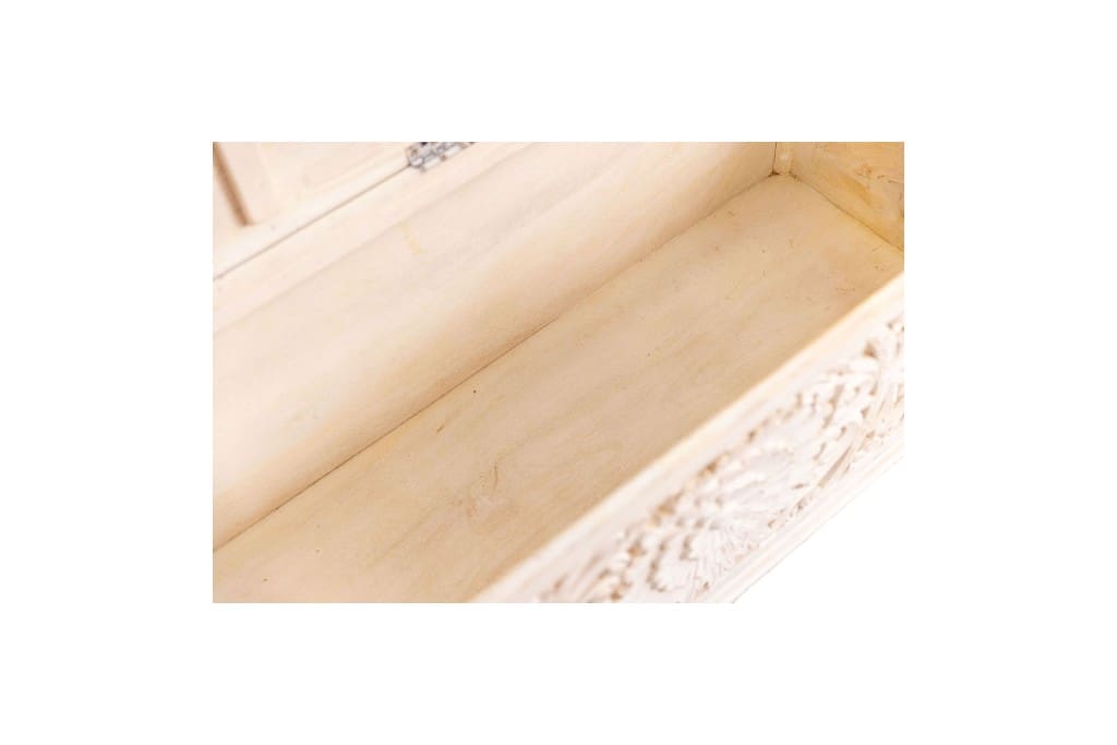 Hand-carved Mandala Cut-Out Bench Trunk image 10