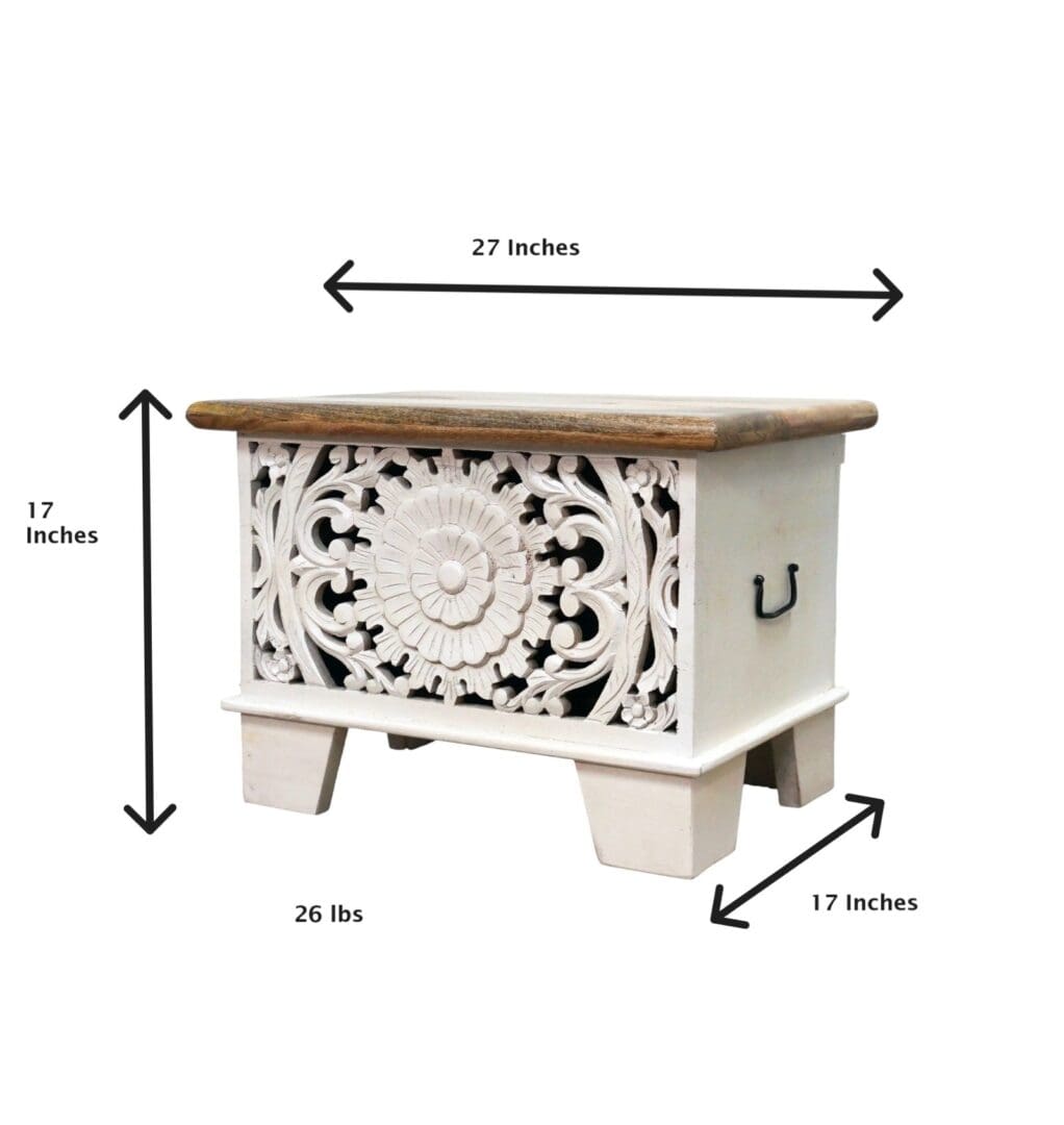 Small Mandala Cut-Out Trunk with Square Legs image 8