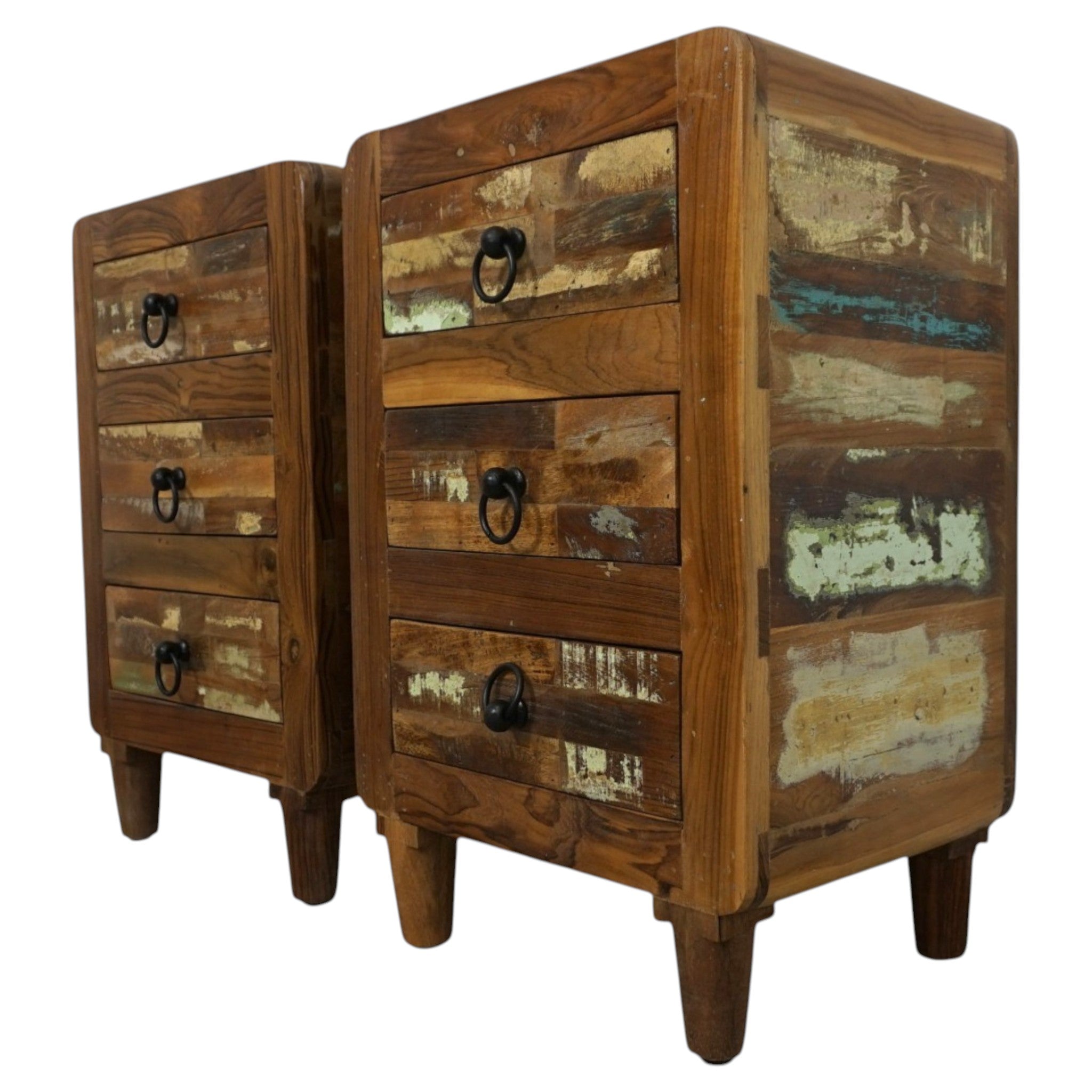 Handcrafted Reclaimed Wood Nightstands | Matched Pair | Rustic & Sustainable Bedside Tables