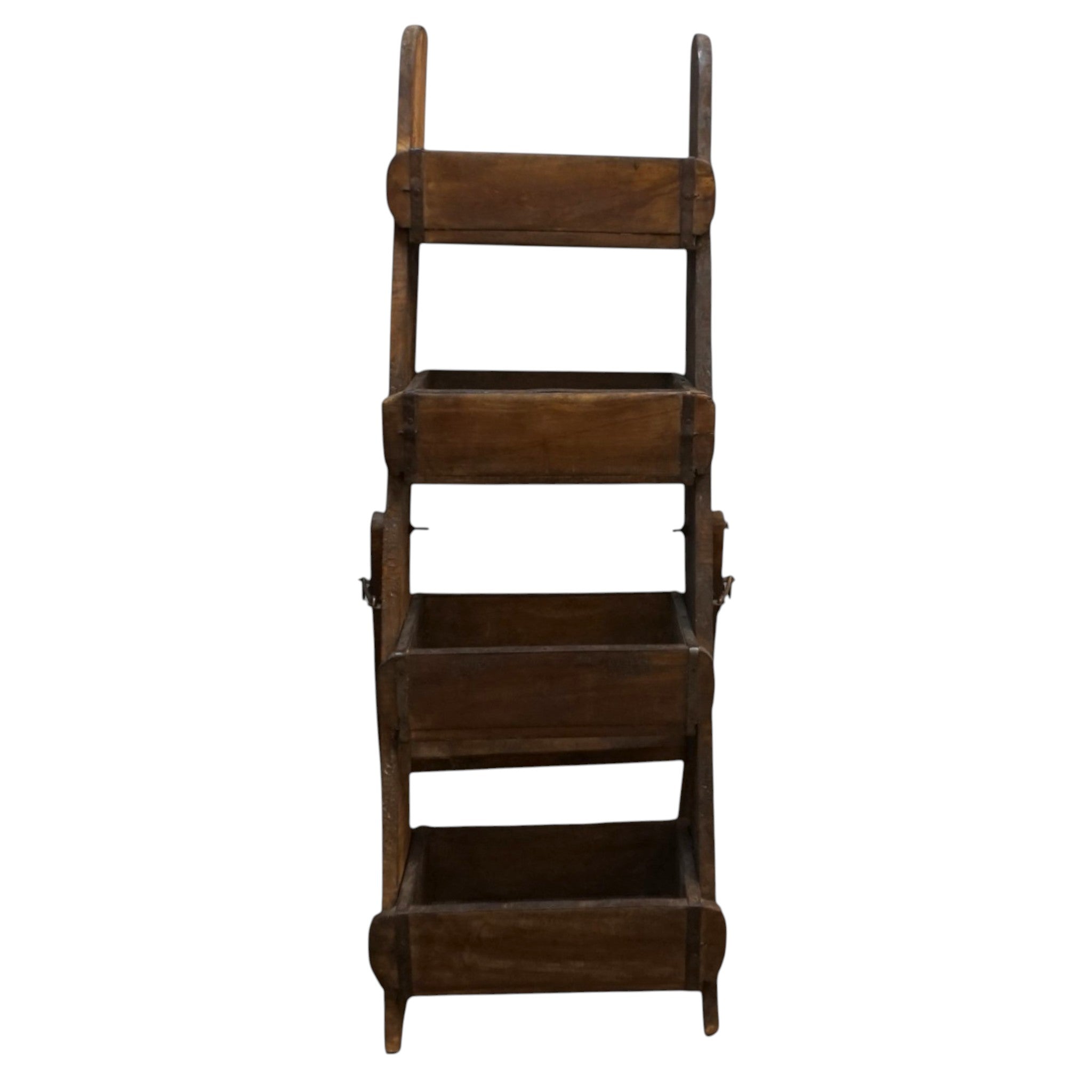Vintage Wooden Brick Mold Ladder Display | Farmhouse Rustic Decor