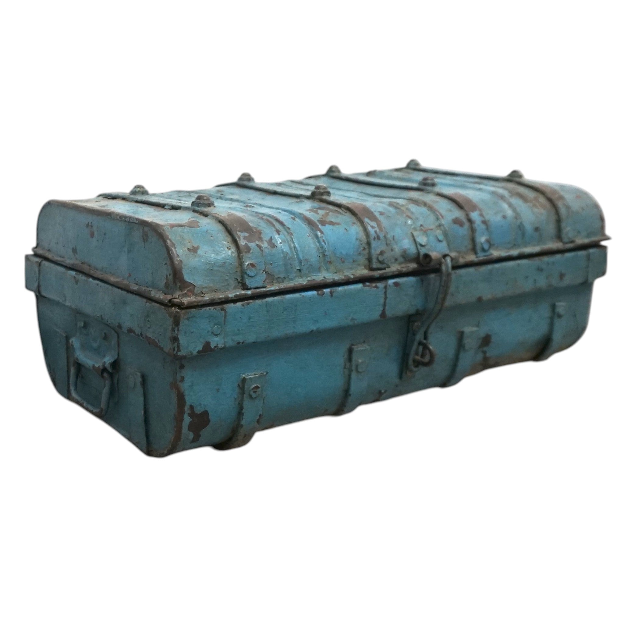 Vintage Metal Travel Trunk | Rustic Storage | Unique Gift