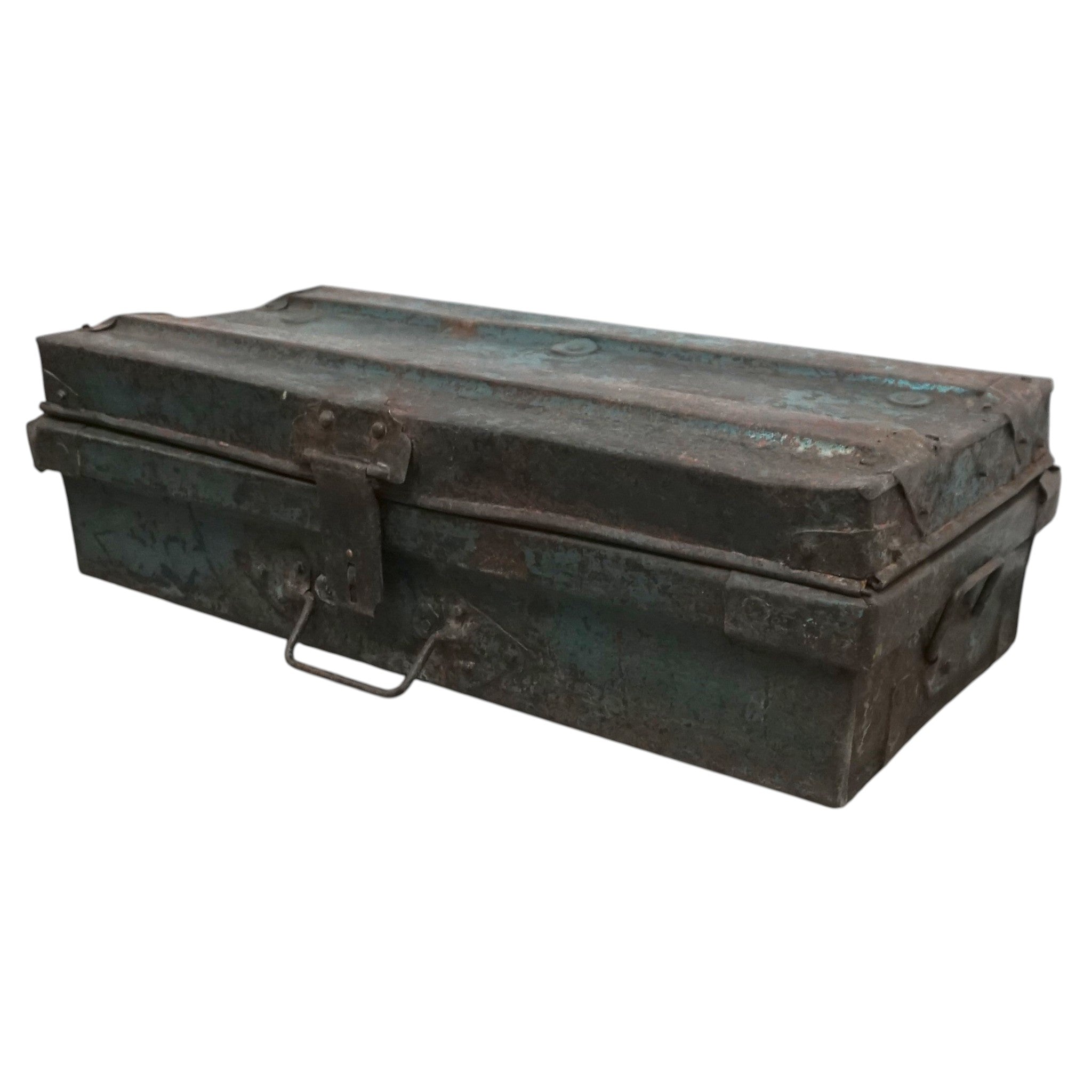 Vintage Metal Travel Trunk | Rustic Storage | Unique Gift Idea